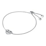 Michael Kors Sterling Silver Heart Logo Slider Bracelet