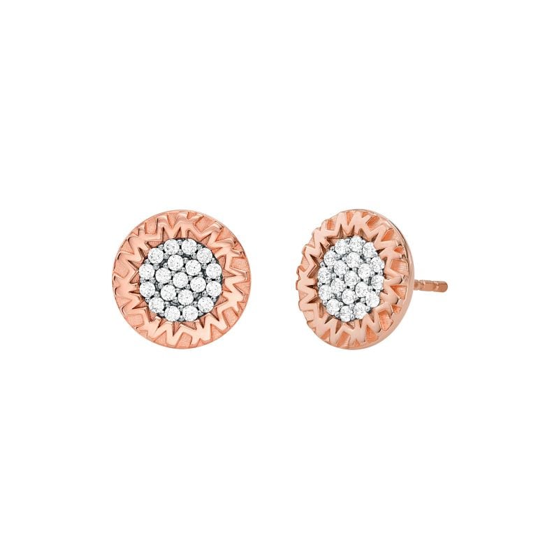 Michael Kors 14ct Rose Gold Coloured Sterling Silver Stud Earrings