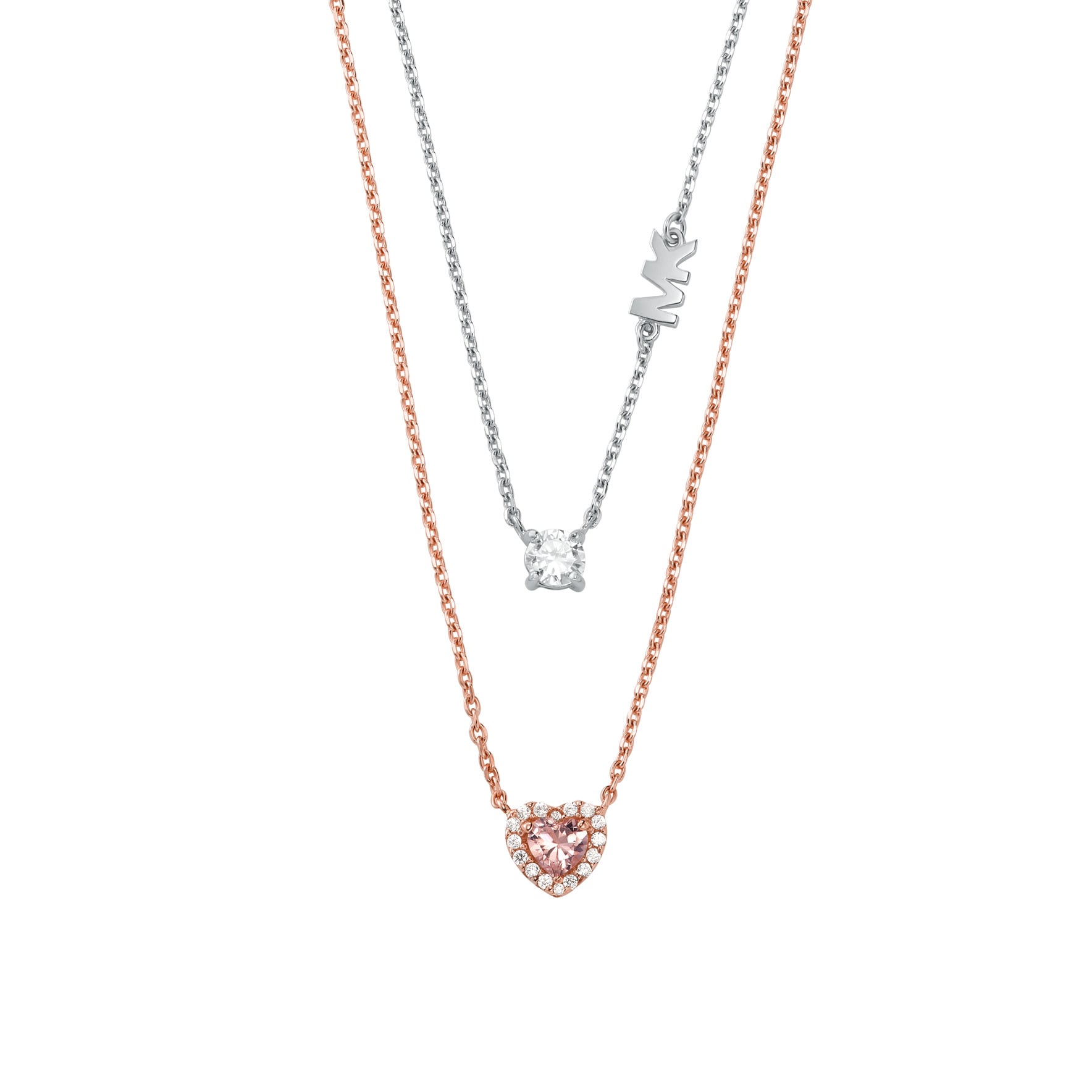 Michael kors silver heart necklace online