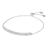 Michael Kors Sterling Silver MK Logo Bar Slider Bracelet