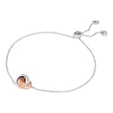 Michael Kors Two Tone Sterling Silver Interlocking Ring Necklace & Bracelet Set