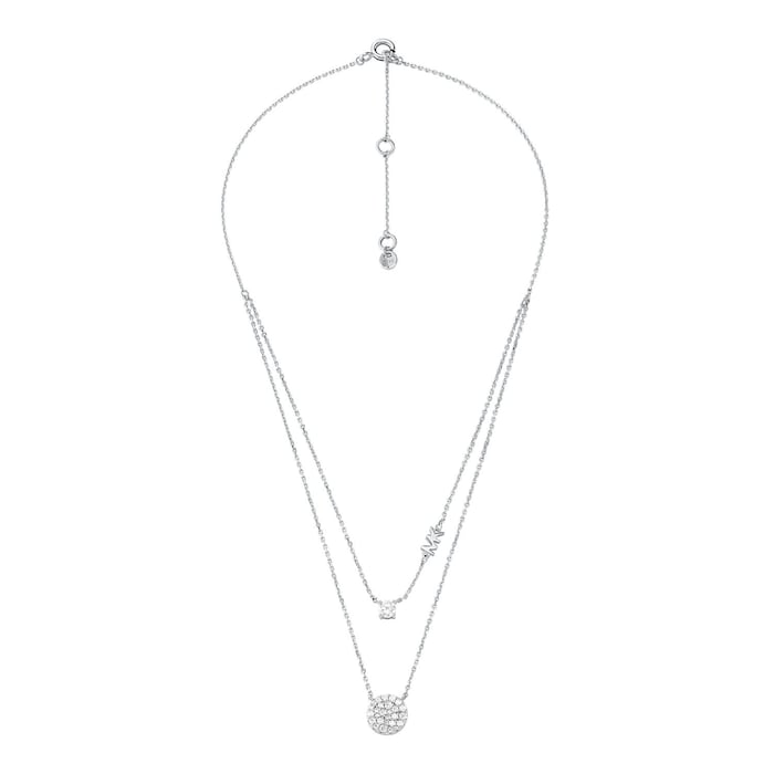 Michael Kors Sterling Silver Double Strand Necklace