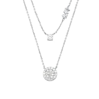 Michael Kors Sterling Silver Double Strand Necklace