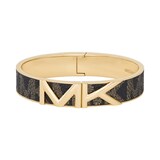 Michael Kors Yellow Gold Toned MK Logo Bangle