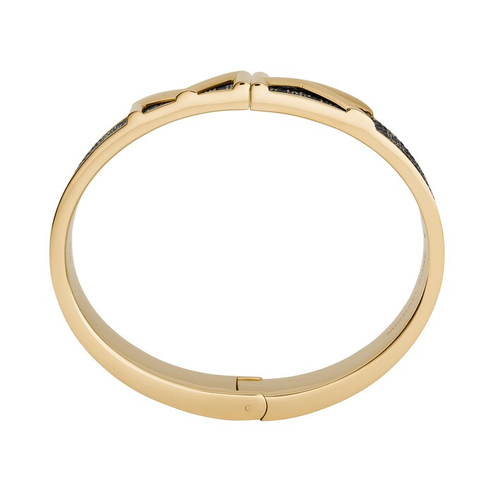 Michael Kors Yellow Gold Toned MK Logo Bangle