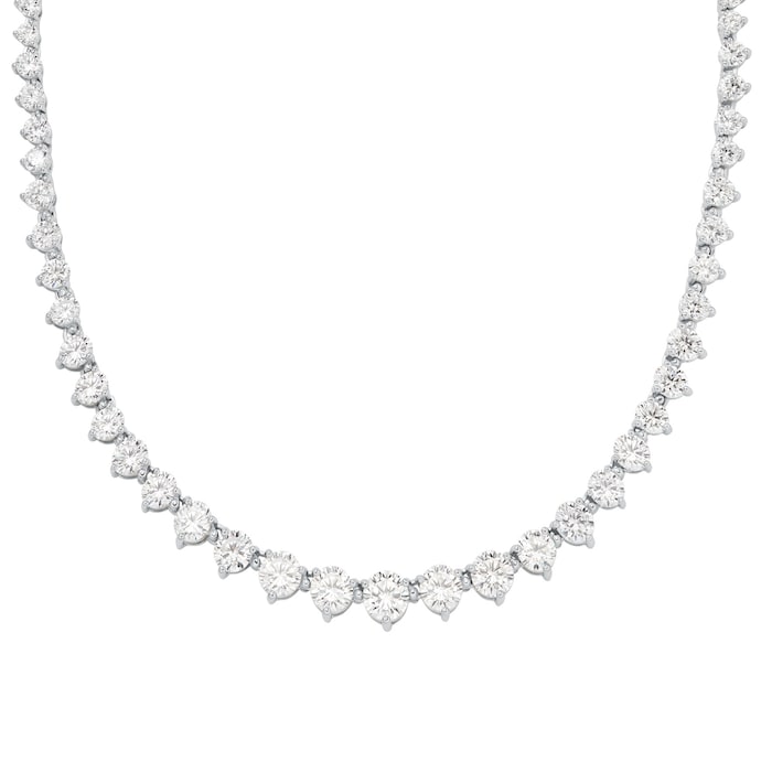 Michael Kors Sterling Silver Crystal Graduated Line Necklace