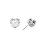 Michael Kors Silver Heart Crystal Stud Earrings