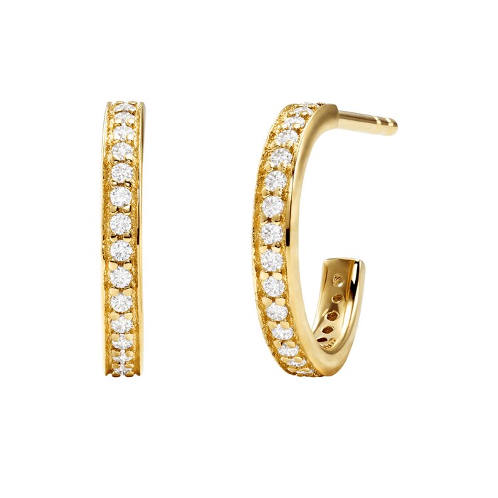 Michael Kors Yellow Gold Plated Cubic Zirconia Set Hoop Earrings