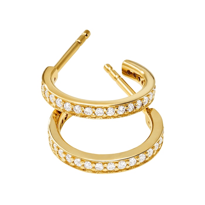 Michael Kors Yellow Gold Plated Cubic Zirconia Set Hoop Earrings