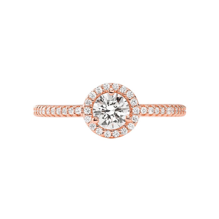 Michael Kors Ladies Rose Gold Coloured Cubic Zirconia Halo Ring - Ring Size P
