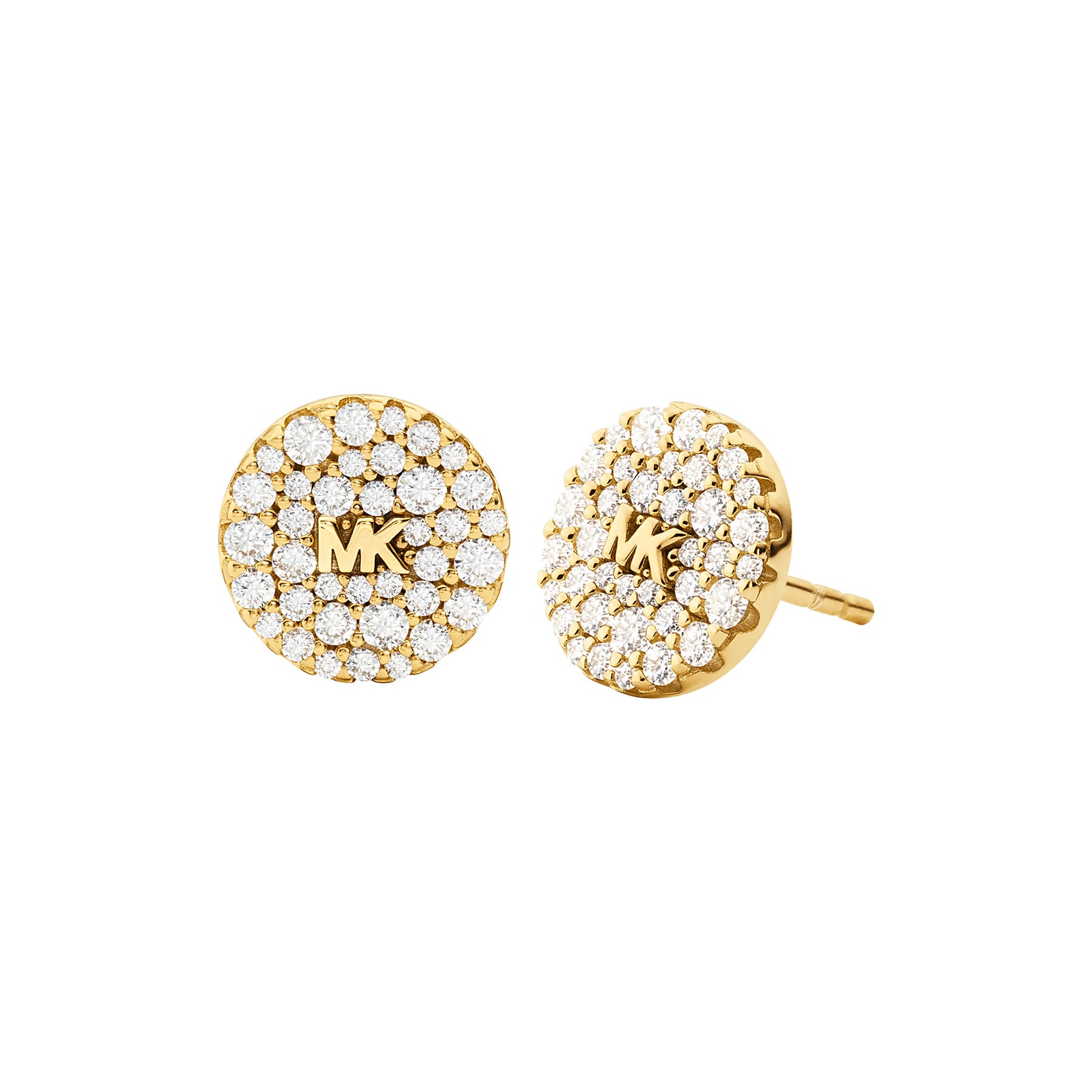 Yellow Gold Plated Crystal Stud Earrings