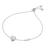 Michael Kors Silver Heart Crystal Slider Bracelet