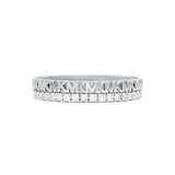 Michael Kors Ladies Sterling Silver Cubic Zirconia MK Logo Band Ring