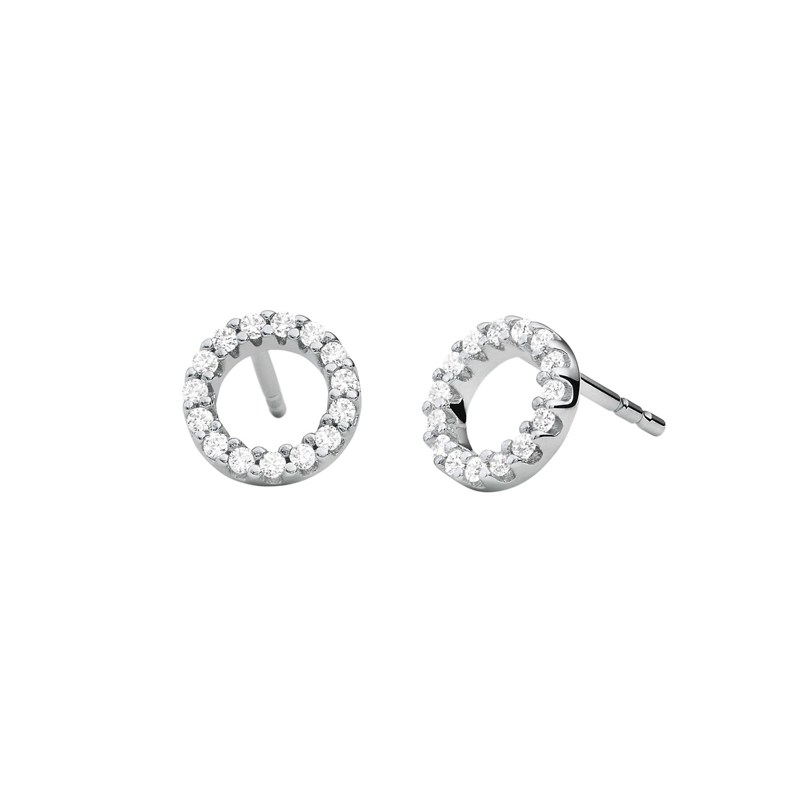 Michael Kors Silver Open Circle Crystal Stud Earrings MKC1456AN040 Goldsmiths