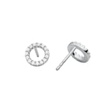 Michael Kors Silver Open Circle Crystal Stud Earrings