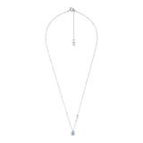 Michael Kors Silver Pear Shaped Blue Crystal Necklace