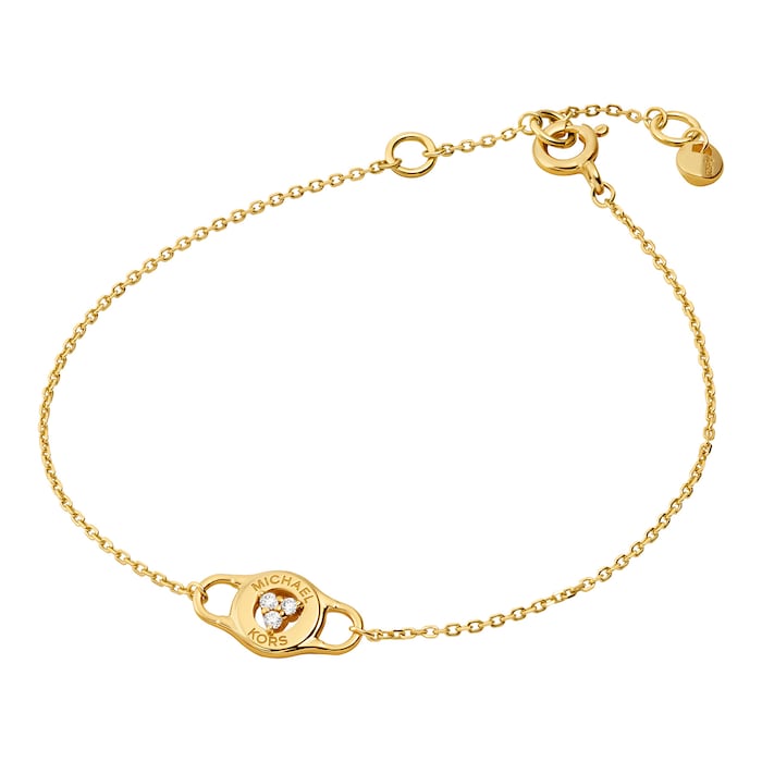 Michael Kors Yellow Gold Coloured Cubic Zirconia Lock Bracelet