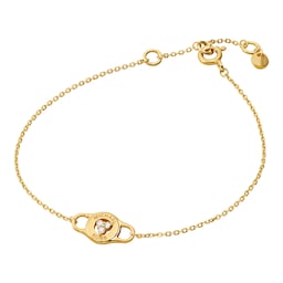 37200919 - Yellow Gold Coloured Cubic Zirconia Lock Bracelet