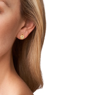 Michael Kors Yellow Gold Coloured Lock Stud Earrings