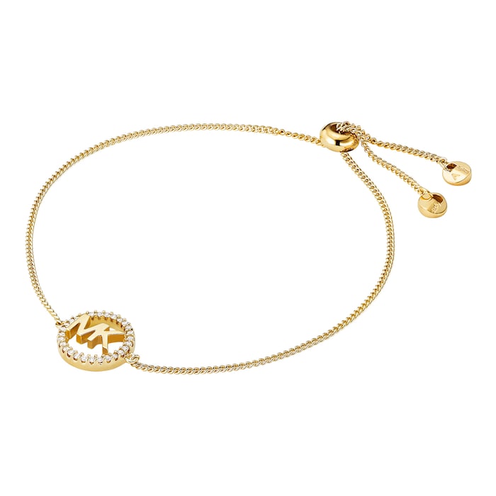 Michael Kors Yellow Gold Coloured Crystal Logo Bracelet