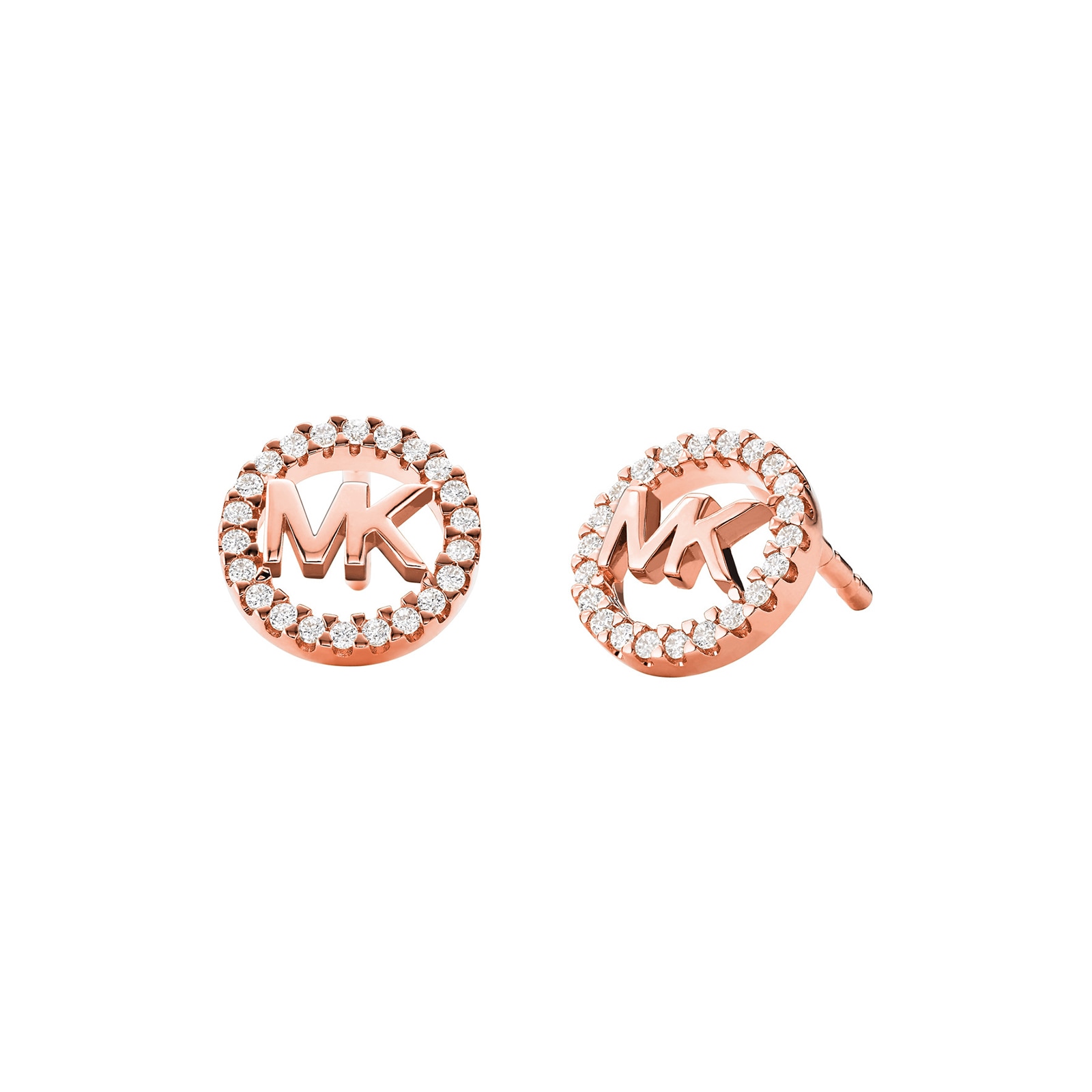 Michael Kors Rose Gold Coloured Logo Stud Earrings