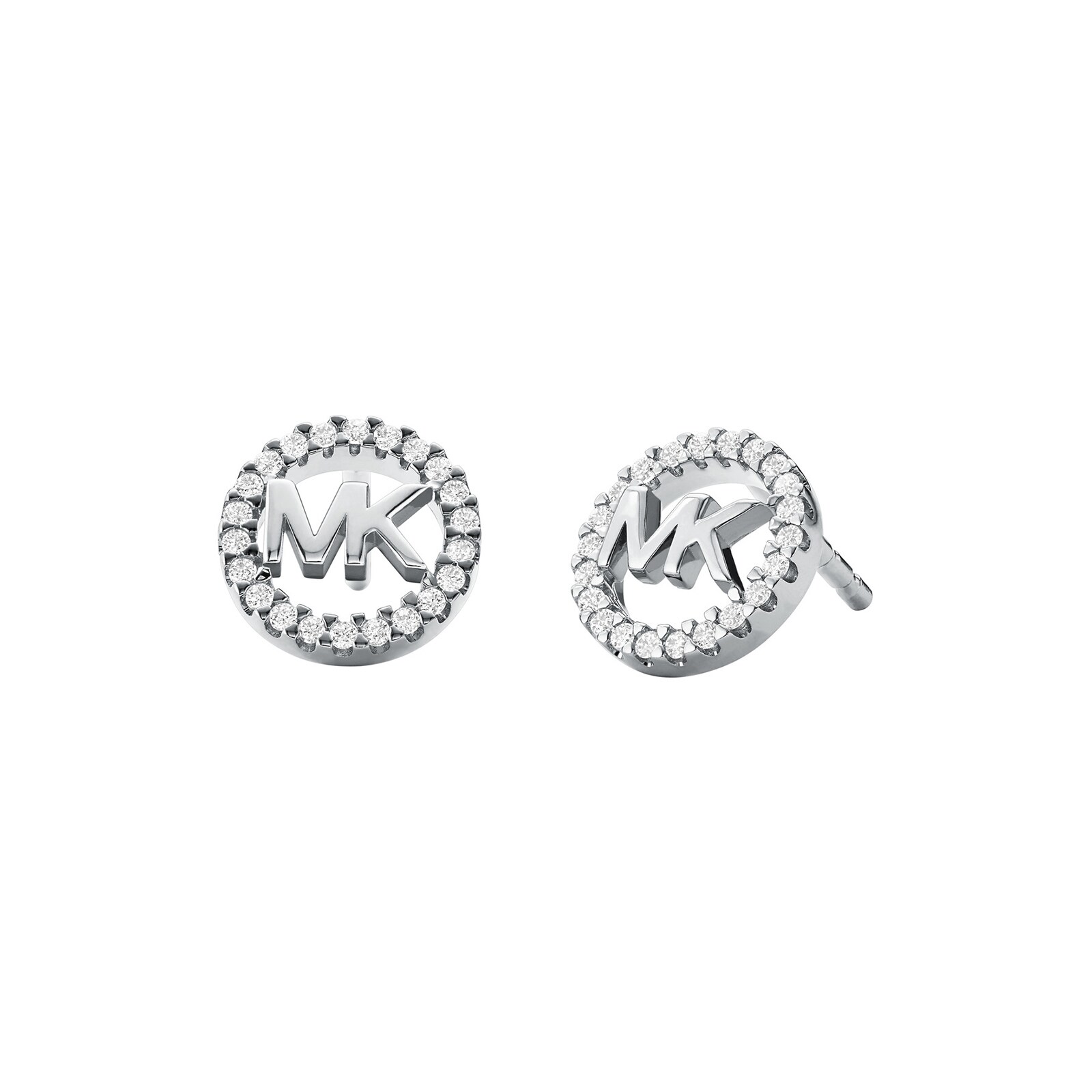 Michael Kors Silver Logo Stud Earrings