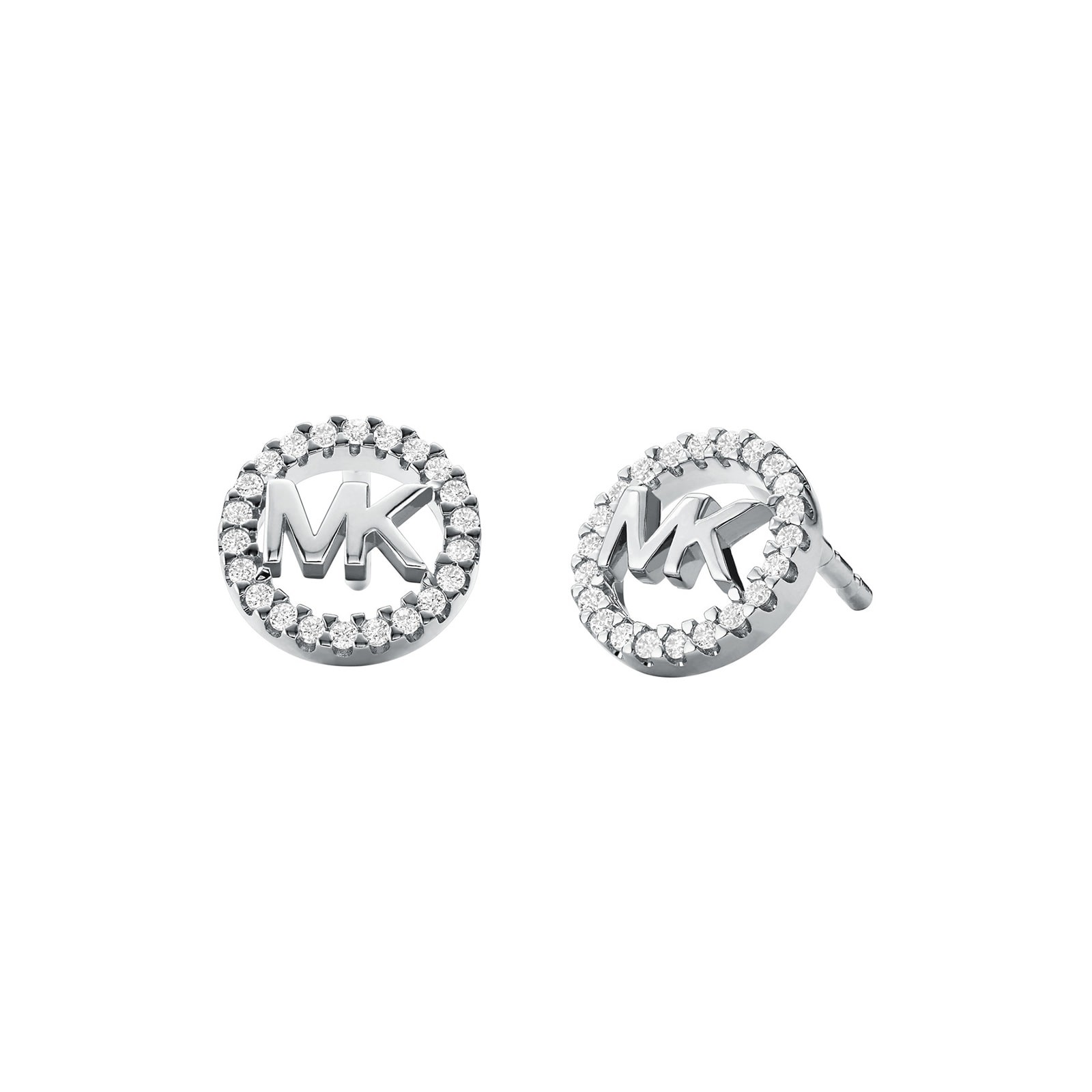 Michael Kors Silver Logo Stud Earrings MKC1247AN040 | Goldsmiths