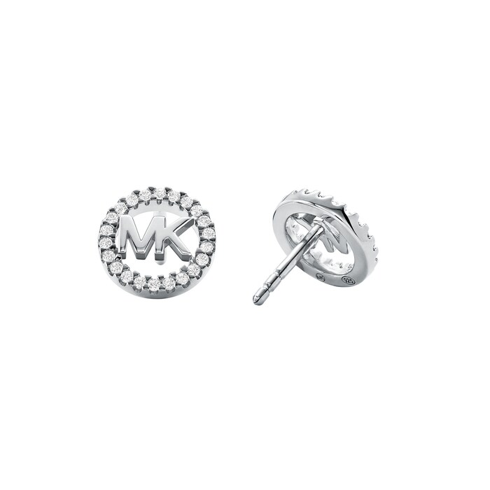 Michael Kors Silver Logo Stud Earrings