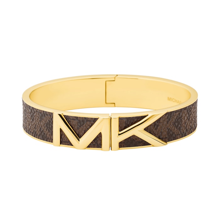 Michael Kors Yellow Gold Plated Logo Mott Bangle