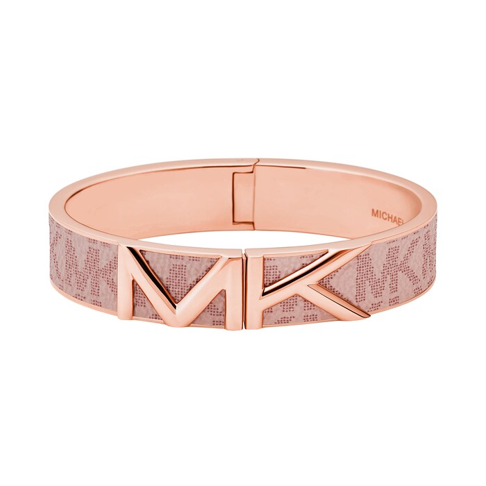 Michael Kors Rose Gold Plated Logo Mott Bangle