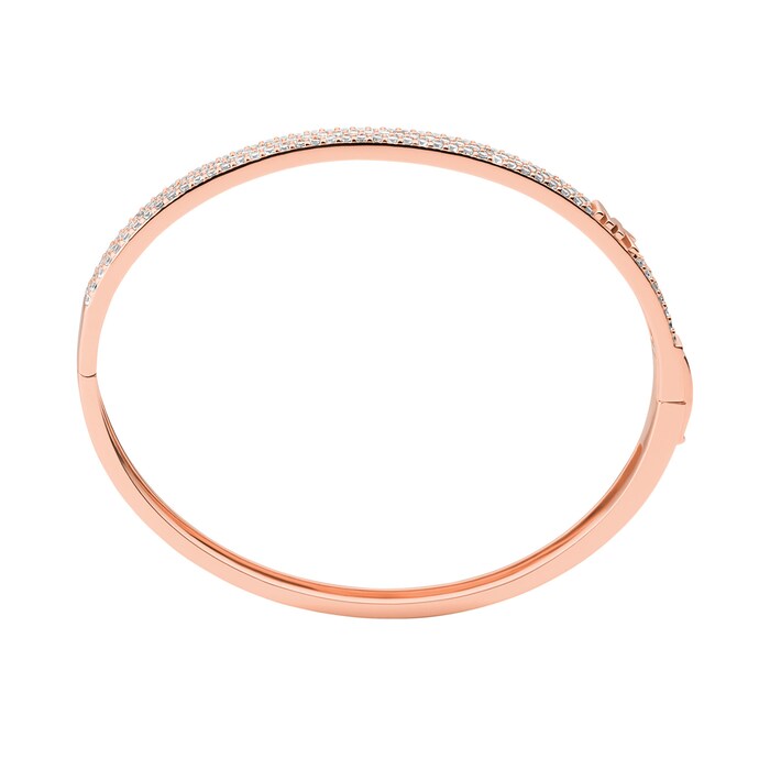 Michael Kors Rose Gold Coloured Crystal Logo Bangle