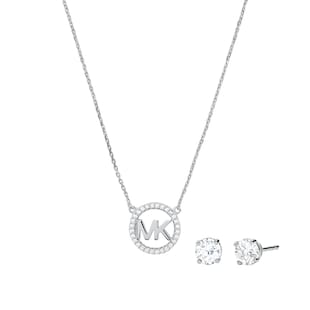 Michael Kors Sterling Silver Necklace & Earrings Box Set