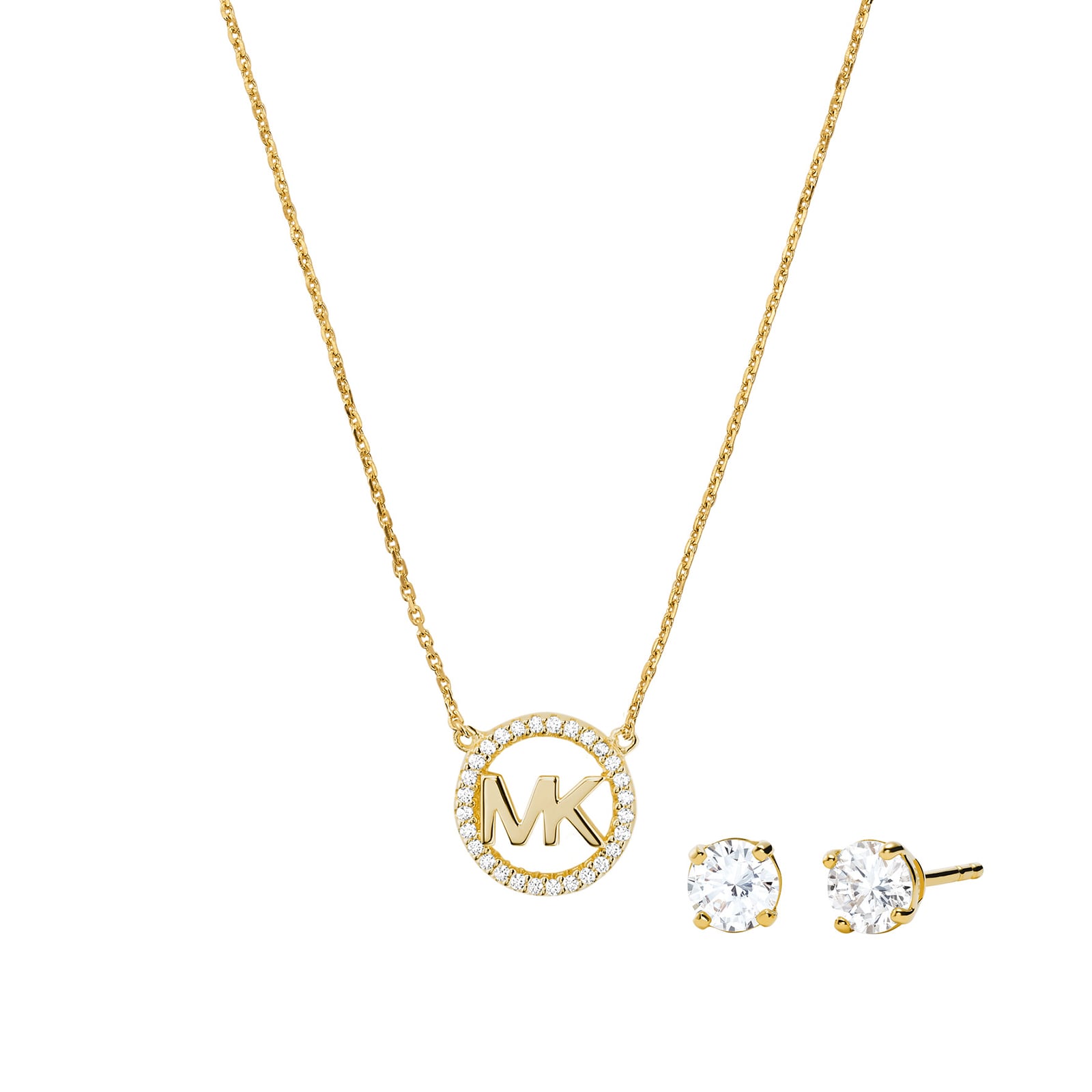 Yellow Gold Coloured Necklace & Earrings Box Set