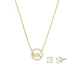 37200945 - Yellow Gold Coloured Necklace & Earrings Box Set
