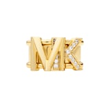 Michael Kors Ladies Yellow Gold Coloured MK Logo Ring