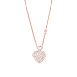 Michael Kors Rose Gold Plated Heart Pendant Necklace