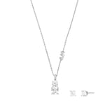 Michael Kors Silver Premium Crystal Pendant Necklace