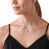 Michael Kors Silver Premium Crystal Pendant Necklace