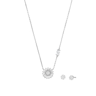 Michael Kors Sterling Silver Kors Brilliance Necklace & Earring Set