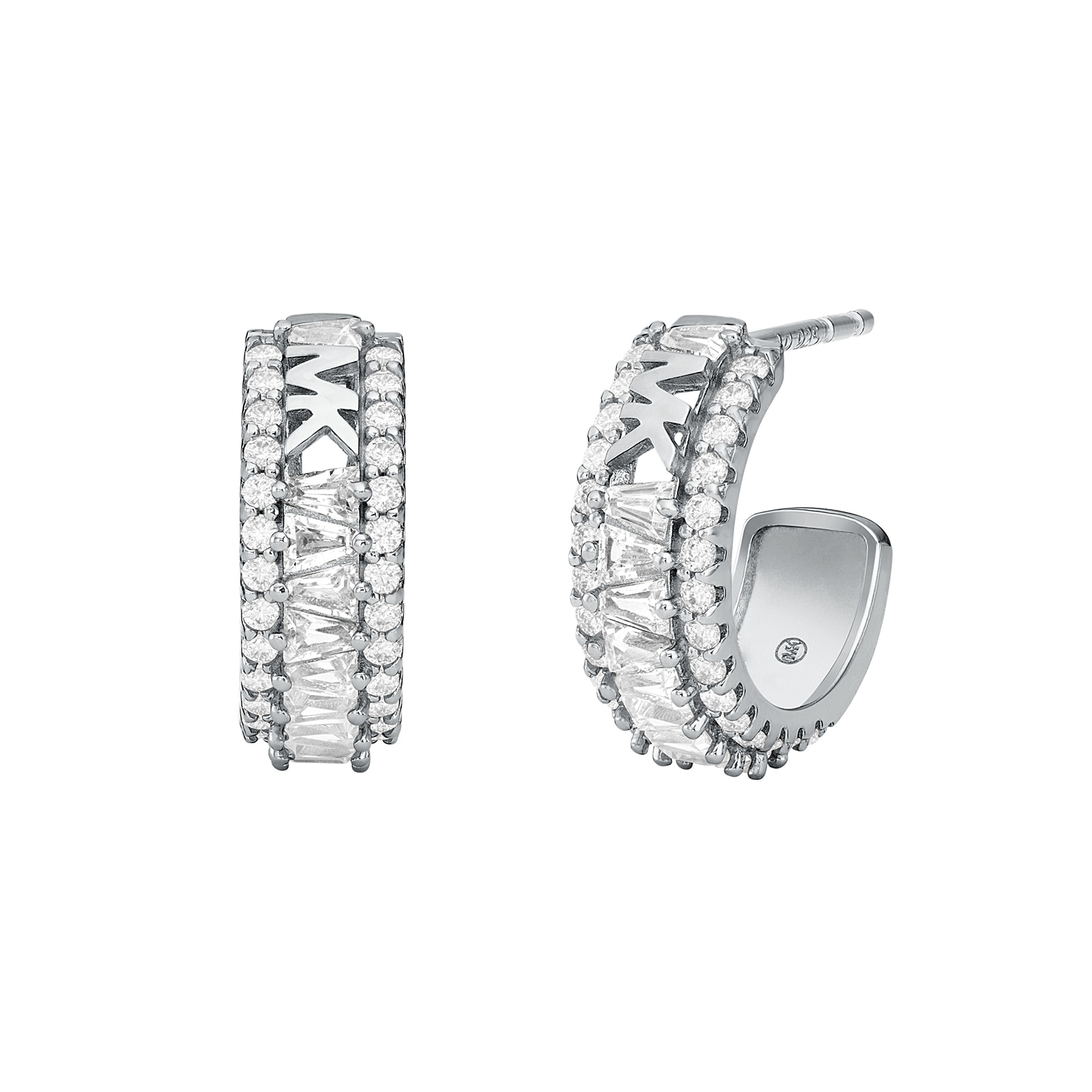 Michael Kors Sterling Silver Kors Brilliance Hoop Earrings