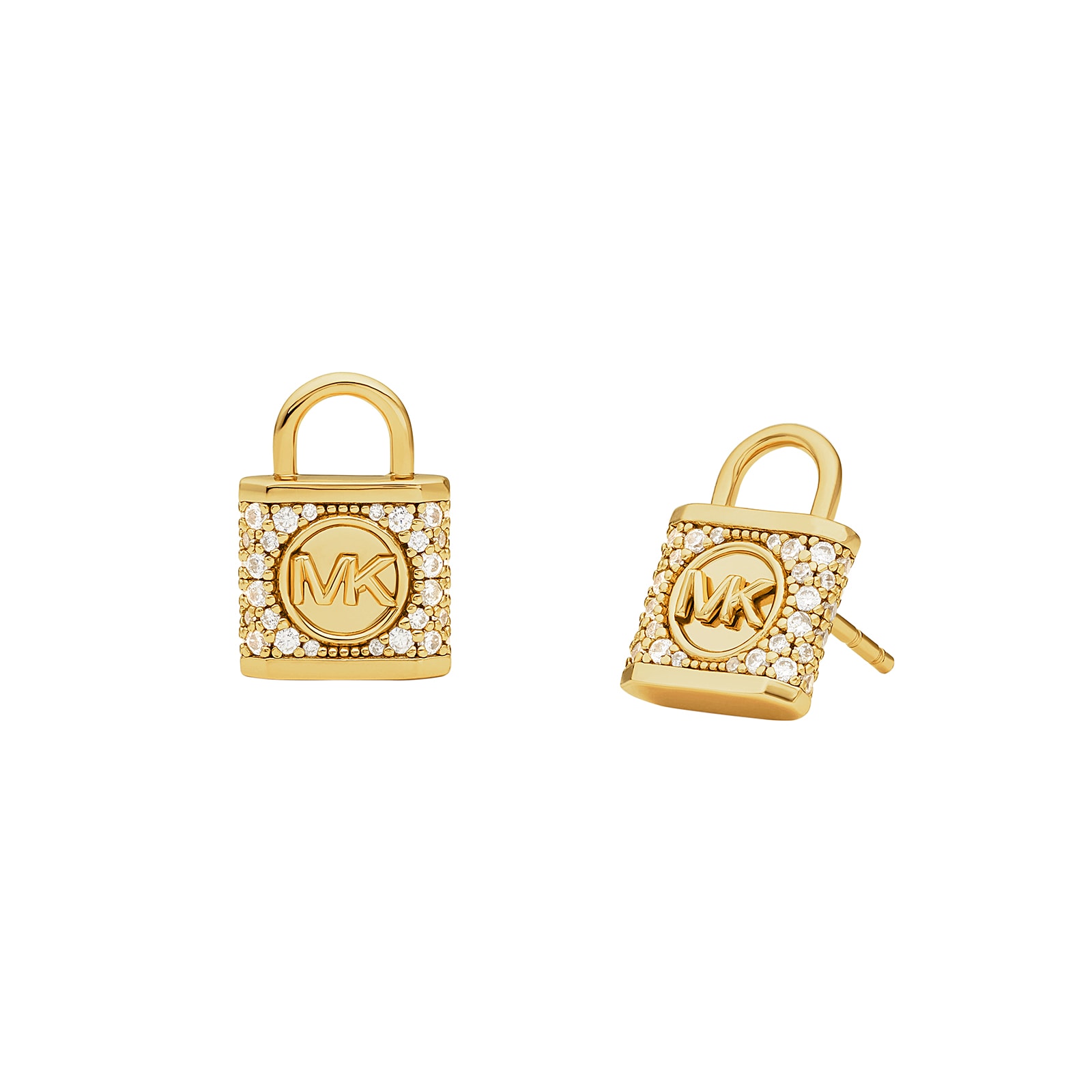 Sterling Silver MK Logo Padlock Earrings