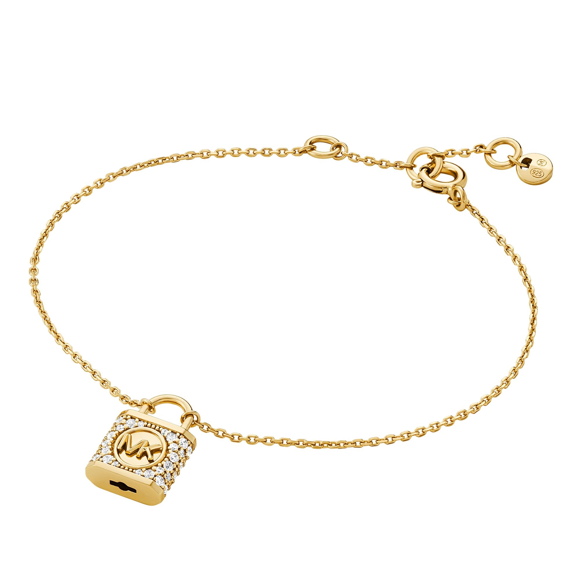 Sterling Silver MK Logo Padlock Bracelet