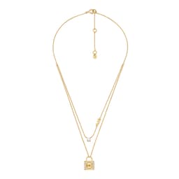 37200962 - Yellow Gold Coloured MK Logo Padlock Necklace