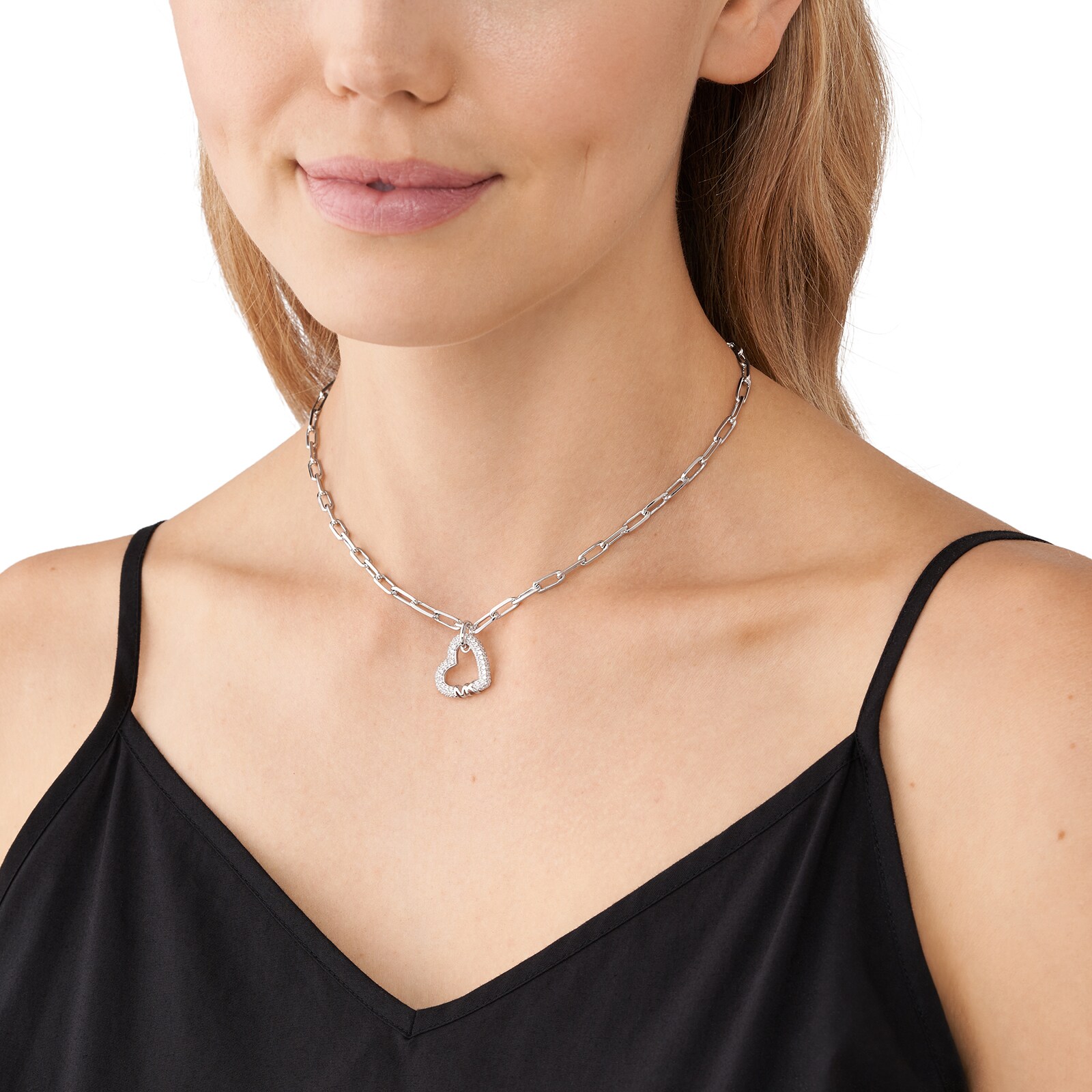 Michael Kors Sterling Silver Love Heart Pendant