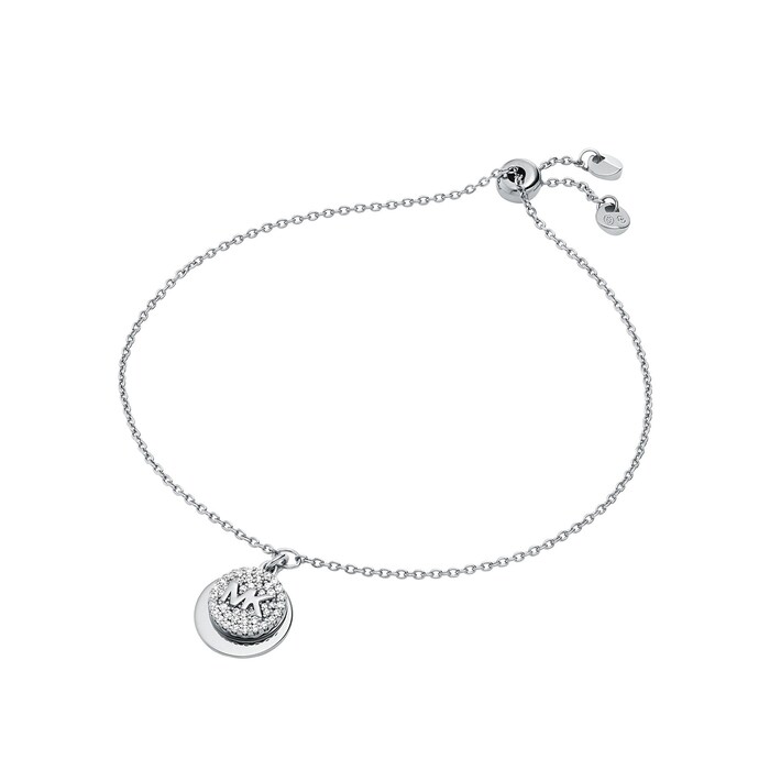 Michael Kors Silver Coloured Double Circle Logo Toggle Bracelet