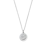 Michael Kors Silver Coloured Cubic Zirconia Disc Pendant