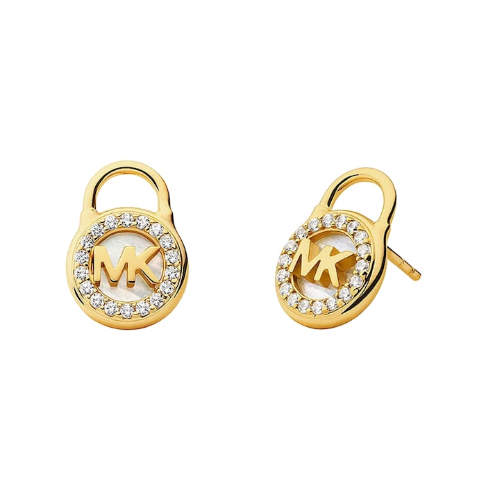 Michael Kors Gold Coloured Padlock Stud Earrings