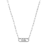 Michael Kors Sterling Silver Pave Logo Necklace