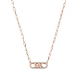 Michael Kors Rose Gold Coloured Pave Logo Necklace