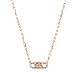 37200976 - Rose Gold Coloured Pave Logo Necklace